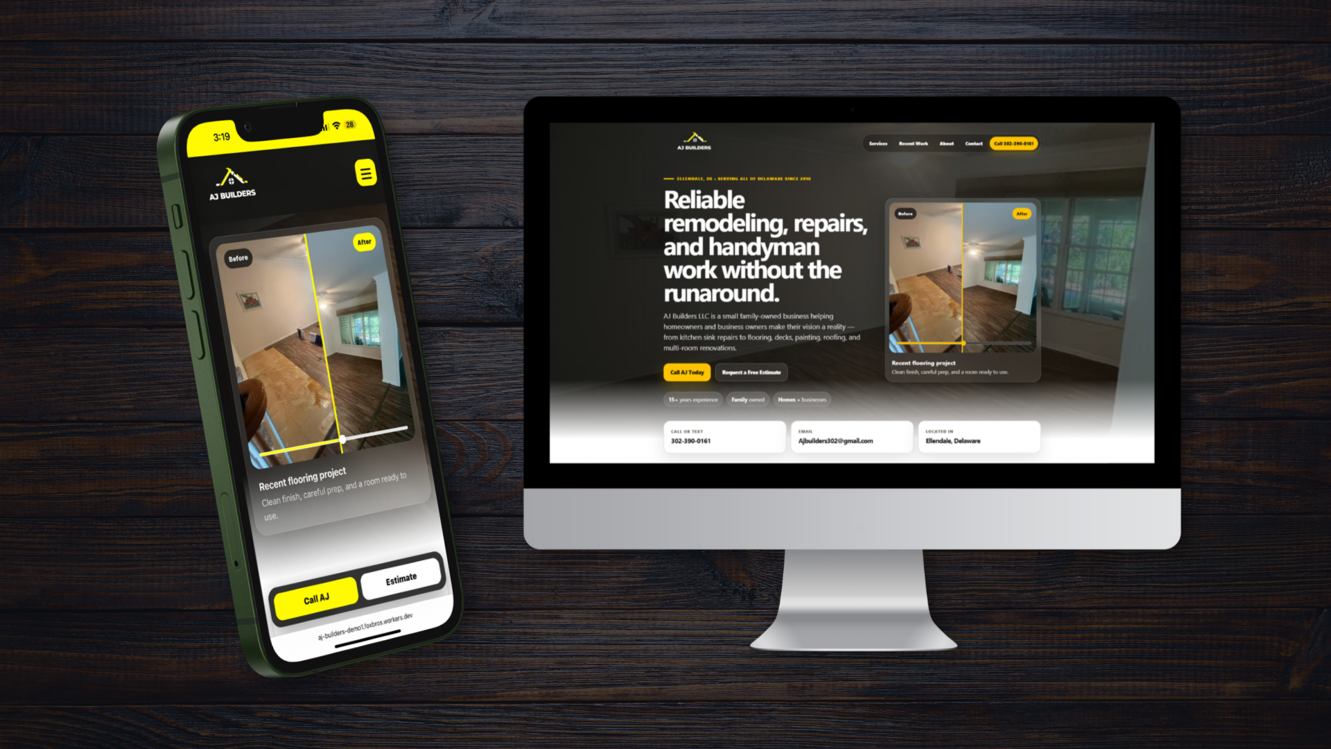 AJ Builders LLC website redesign