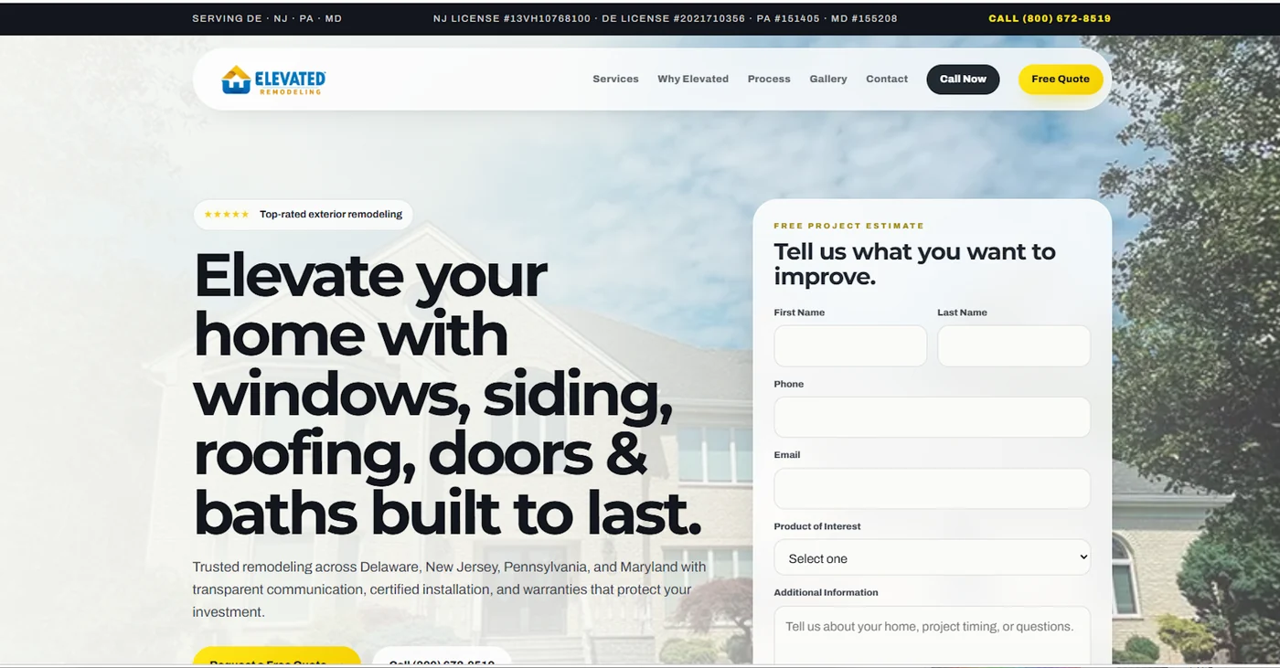 Elevated Remodeling redesign